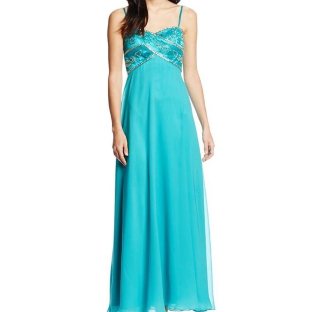 Turquoise Sweetheart Beaded Formal Prom Dress